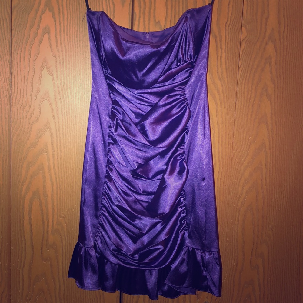 Purple Strapless Dress